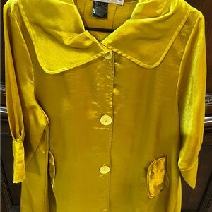 Vibrant Yellow Trench Coat with Classic Style